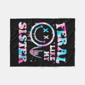 Dames Feral Als Een Zus Funny Sarcastisch Zus Fleece Deken (Voorkant (Horizontaal))