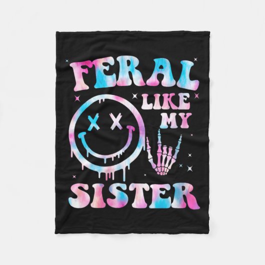 Dames Feral Als Een Zus Funny Sarcastisch Zus Fleece Deken (Voorkant)