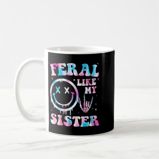 Dames Feral Als Een Zus Funny Sarcastisch Zus Koffiemok (Links)