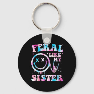 Dames Feral Als Een Zus Funny Sarcastisch Zus Sleutelhanger