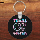 Dames Feral Als Een Zus Funny Sarcastisch Zus Sleutelhanger (Voorkant)