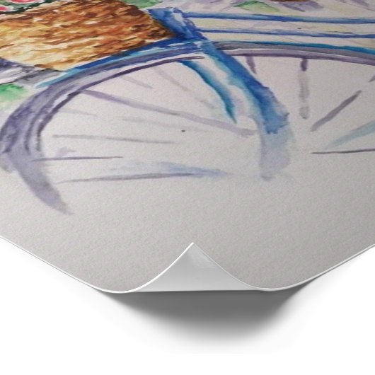 Dames fiets in het voorjaar poster (Hoek)