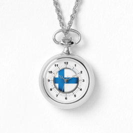 Dames Finland Vlag Wraparound Zilver Horloge