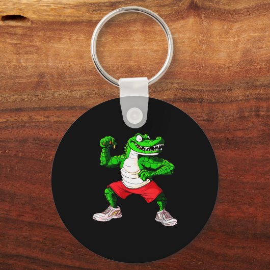 Dames Fitness Krokodil V-hals Sleutelhanger (Voorkant)