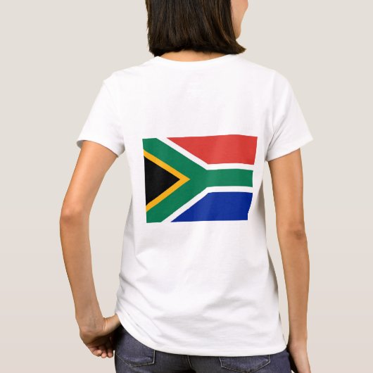 Dames Fleece Jogger met vlag van Zuid-Afrika T-shirt (Achterkant)