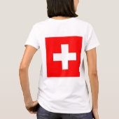 Dames Fleece Jogger met vlag van Zwitserland T-shirt (Achterkant)