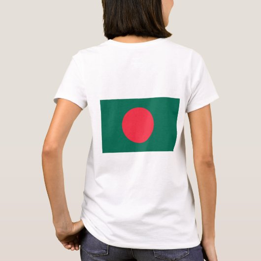 Dames fleece rits joggingbroek met vlag van Bangla T-shirt (Achterkant)