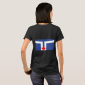 Dames fleece zip jogger met vlag van Toronto T-shirt (Achterkant volledig)