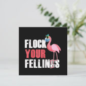 Dames Flock Je Gevoelens Grappige Flamingo Kaart (Staand voorkant)
