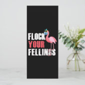 Dames Flock Uw Gevoelens Grappige Flamingo Kaart (Staand voorkant)
