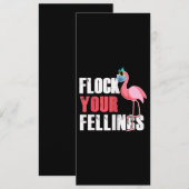 Dames Flock Uw Gevoelens Grappige Flamingo Kaart (Voorkant / Achterkant)