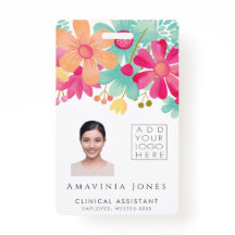 Dames Floral Identification Plastic I.D