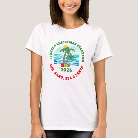 Dames Florida Kerstvakantie T-Shirt (Voorkant)