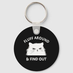 Dames Fluff Rond Grappige Sarcastische Kat Dames C Sleutelhanger
