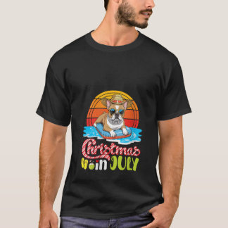 Dames Franse Bulldog Hond Drijvend In Zomer Zwemba T-shirt