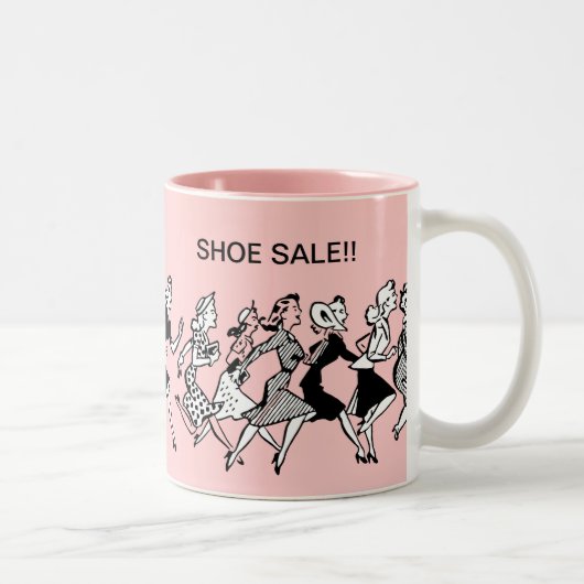 Dames Funny Shoe Shopping Coffee Mugs Tweekleurige Koffiemok (Rechts)