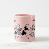 Dames Funny Shoe Shopping Coffee Mugs Tweekleurige Koffiemok (Center)