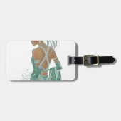 dames gaan groene kunst afdrukken bagagelabel (Voorkant horizontaal)