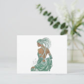  dames gaan groene kunst afdrukken briefkaart (Staand voorkant)