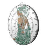  dames gaan groene kunst afdrukken dartbord (Voorkant Rechts)