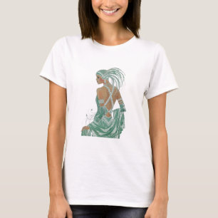  dames gaan groene kunst afdrukken t-shirt