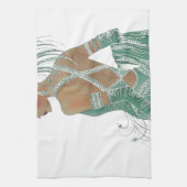  dames gaan groene kunst afdrukken theedoek (Verticaal)