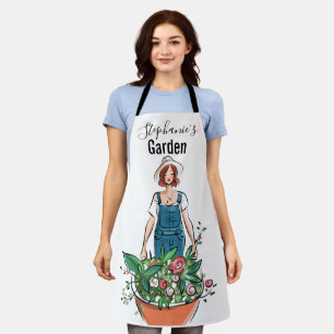 Dames Gardening Flowers Schort