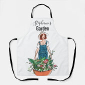 Dames Gardening Flowers Schort (Voorkant)