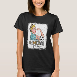 Dames Gebleekte Voetbal Wedstrijd Dag Vibes Voetba T-shirt