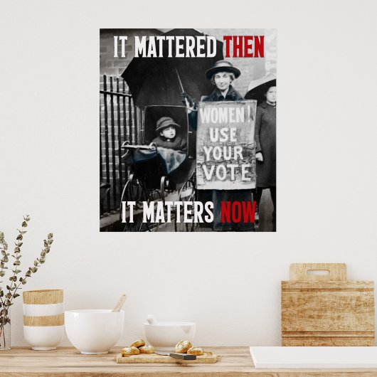 Dames! Gebruik je stem! Ongedateerd Poster (Keuken)