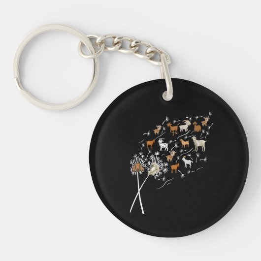 Dames Geiten Grappig Paardenbloem Wilde Bloem Bloe Sleutelhanger (Voorkant)