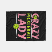 Dames gek pickleball dame grappige pickle bal fleece deken (Voorkant (Horizontaal))