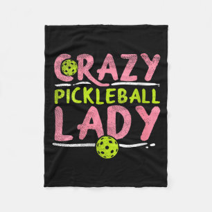Dames gek pickleball dame grappige pickle bal fleece deken