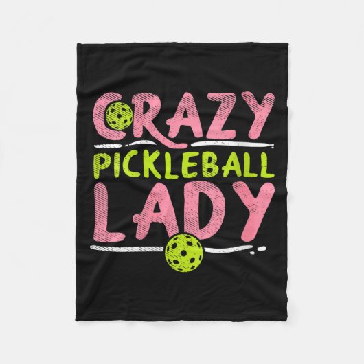 Dames gek pickleball dame grappige pickle bal fleece deken (Voorkant)