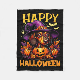 Dames Gelukkig Halloween Dachshund Hond Vader Wien Fleece Deken