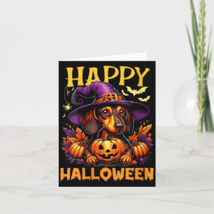 Dames Gelukkig Halloween Dachshund Hond Vader Wien Kaart