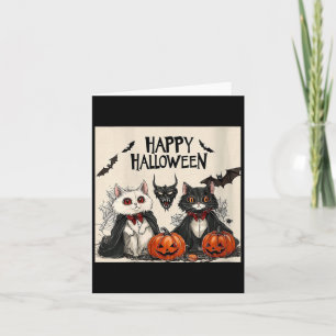 Dames Gelukkig Halloween Vampier Zwarte Kat Vleerm Kaart