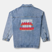 DAMES GELUKKIGE BLIK OPBEURENDE DENIM JAS JACKET (Achterkant)