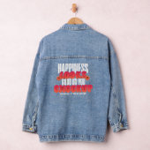 DAMES GELUKKIGE BLIK OPBEURENDE DENIM JAS JACKET (Hangar)