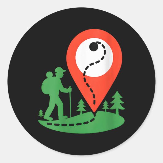 Dames Geocaching Wandel V-hals  Ronde Sticker (Voorkant)