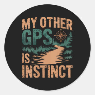 Dames Geocaching Wandelen Grappig V-hals Ronde Sticker