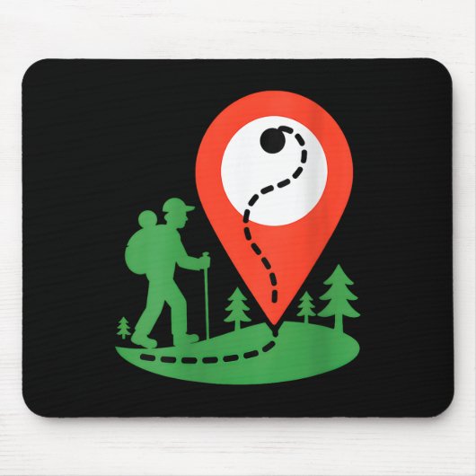 Dames Geocaching Wandelen V-hals Muismat (Voorkant)