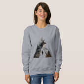 Dames geometrische berghert wildernis sweatshirt (Voorkant volledig)