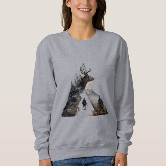 Dames geometrische berghert wildernis sweatshirt (Voorkant)