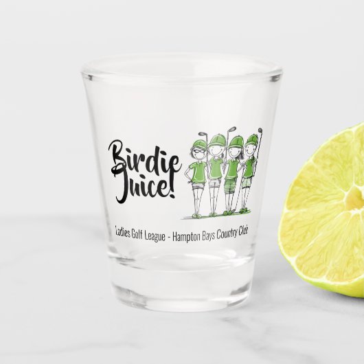 Dames Gepersonaliseerd Golf League Birdie Shot Gla Glas (Voorkant)