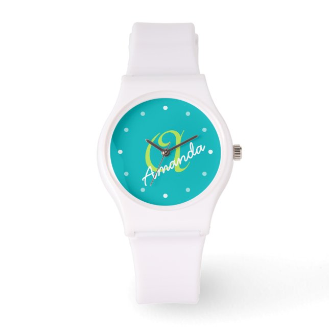 Dames Gepersonaliseerd Monogram Sportief Horloge (Voorkant)