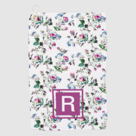 Dames gepersonaliseerde Floral Monogram Golf Towel Golfhanddoek
