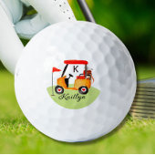 Dames Gepersonaliseerde Golf Cart Clubs Naam Golf Golfballen