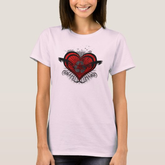Dames gerecycleerd hart t-shirt (Voorkant)