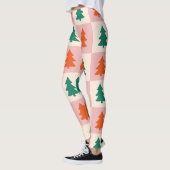 Dames geruite kerstleggings leggings (Links)